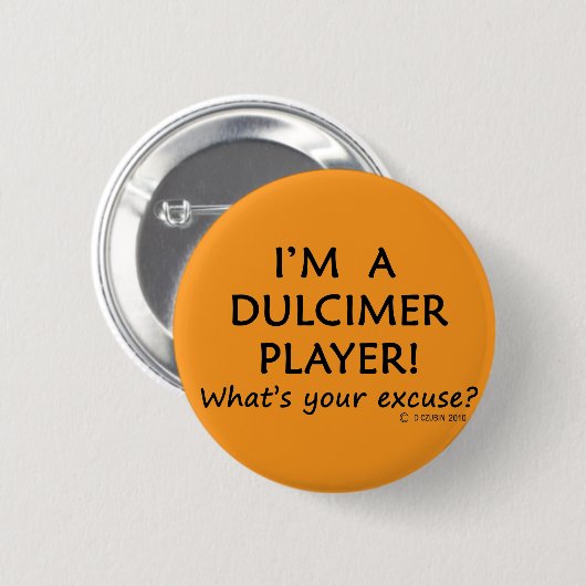 Dulcimer Player Pardon Ronde Button 5,7 Cm (Voorkant /achterkant)