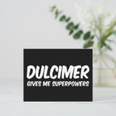 Dulcimer Superkrachten Grappige Superheld Muziek Briefkaart (Staand voorkant)