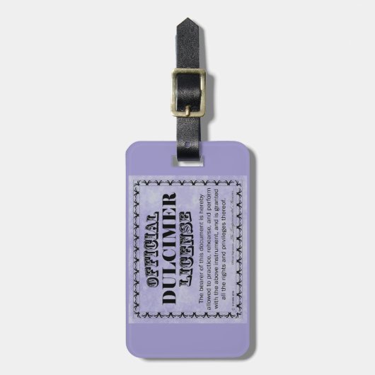 Dulcimer Vergunning Bagagelabel (Voorkant verticaal)