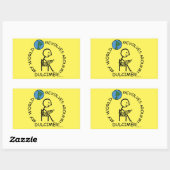 Dulcimer - Wereld revolt rond rechthoekige knop Sticker (Vel)