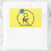 Dulcimer - Wereld revolt rond rechthoekige knop Sticker (Tas)