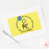 Dulcimer - Wereld revolt rond rechthoekige knop Sticker (Envelop)