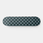 Dull blue cross tartan-pleister en lichtgrijze opl persoonlijk skateboard (Horizontaal)