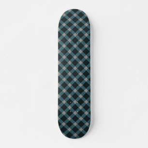 Dull blue cross tartan-pleister en lichtgrijze opl persoonlijk skateboard