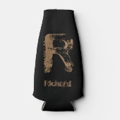 Dull Brown op Black Theme Flesjeskoeler (Voorkant)