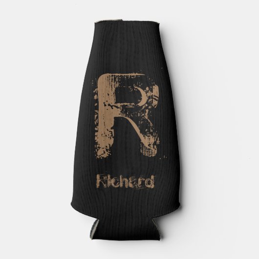 Dull Brown op Black Theme Flesjeskoeler (Voorkant)