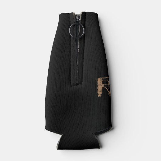 Dull Brown op Black Theme Flesjeskoeler (Achterkant)