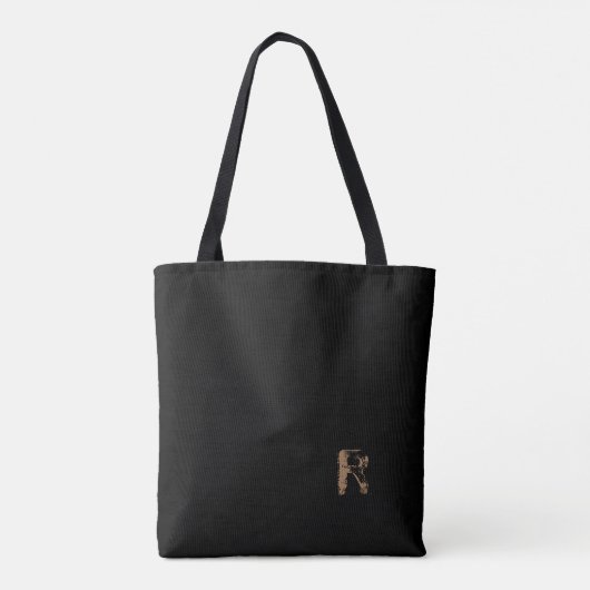 Dull Brown op Black Theme Tote Bag (Achterkant)