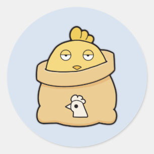 Dull Chick, volle zak Ronde Sticker