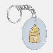 Dull Chick, volle zak Sleutelhanger (Voorkant Links)