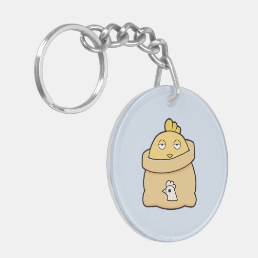 Dull Chick, volle zak Sleutelhanger (Voorkant Links)