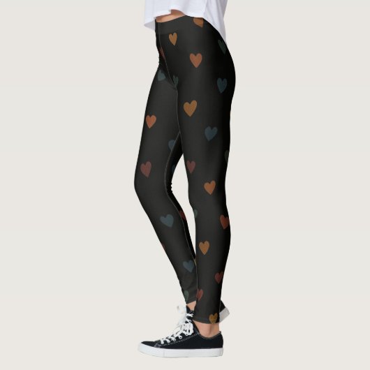 Dull Color Heart Pattern Leggings (Links)