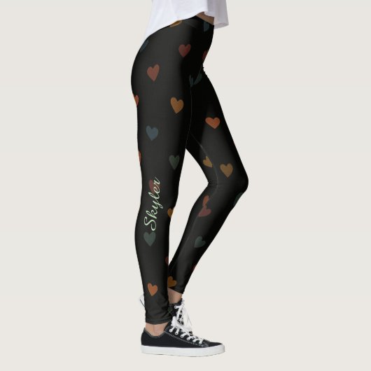Dull Color Heart Pattern Leggings (Rechts)