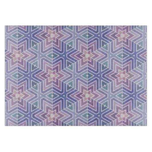 Dull Lavender Geometric Star Maze Patroon Snijplank (Voorkant)