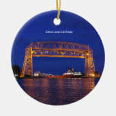 Duluth Aerial Lift Bridge & Boat dubbelzijdig Keramisch Ornament (Voorkant)