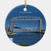 Duluth Aerial Lift Bridge dubbelzijdig versierd Keramisch Ornament (Voorkant)