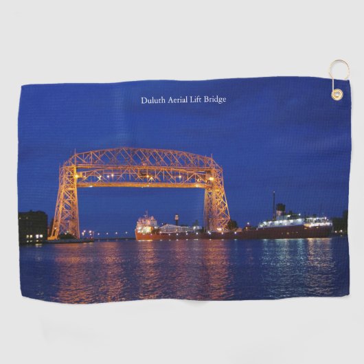 Duluth Aerial Lift Bridge & John G. Munson Golfhanddoek (Horizontaal)