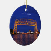 Duluth Aerial Lift Bridge & John G. Munson Keramisch Ornament (Rechts)
