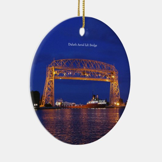 Duluth Aerial Lift Bridge & John G. Munson Keramisch Ornament (Rechts)