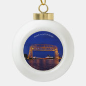 Duluth Aerial Lift Bridge & John G. Munson Keramische Bal Ornament (Voorkant)