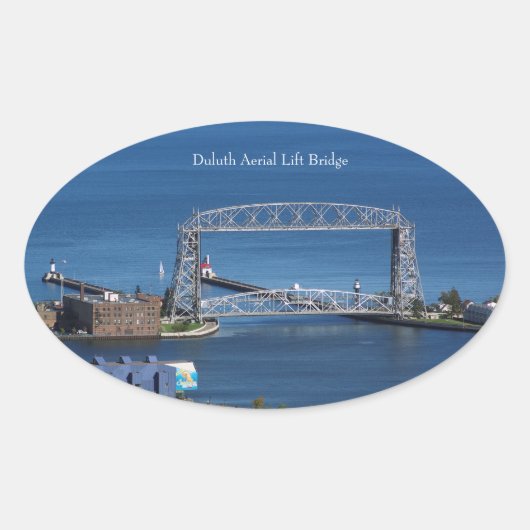 Duluth Aerial Lift Bridge rechthoek Ovale Sticker (Voorkant)