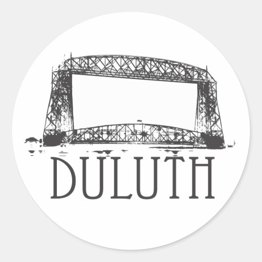 Duluth Aerial Lift Bridge Ronde Sticker (Voorkant)
