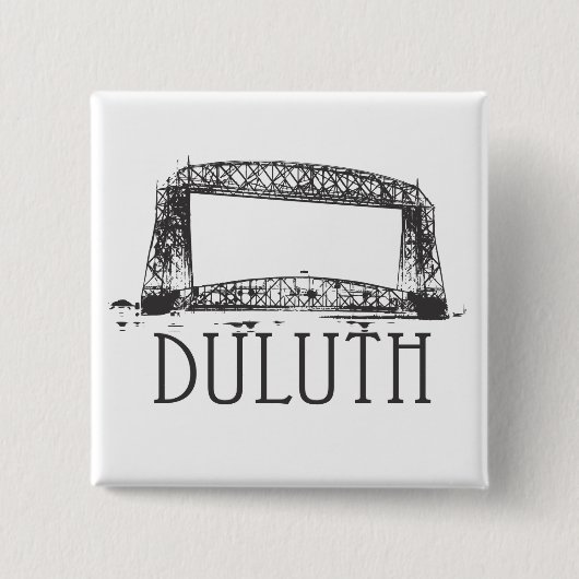 Duluth Aerial Lift Bridge Vierkante Button 5,1 Cm (Voorkant)