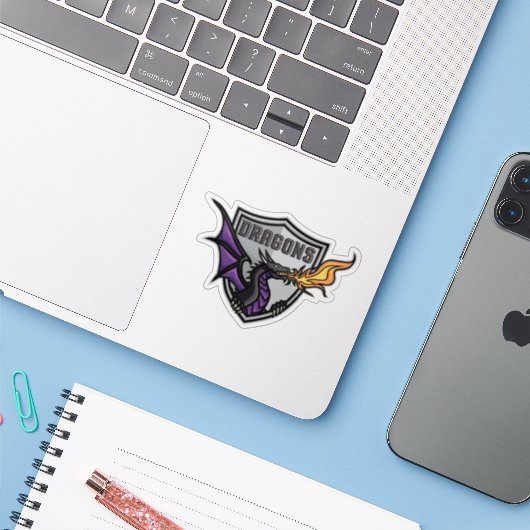 Duluth Dragons ijshockey Sticker (Laptop met iPhone)