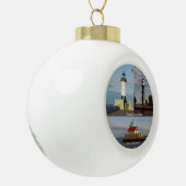 Duluth Entry Lights ball of sneeuwvloksieraden Keramische Bal Ornament (Links)