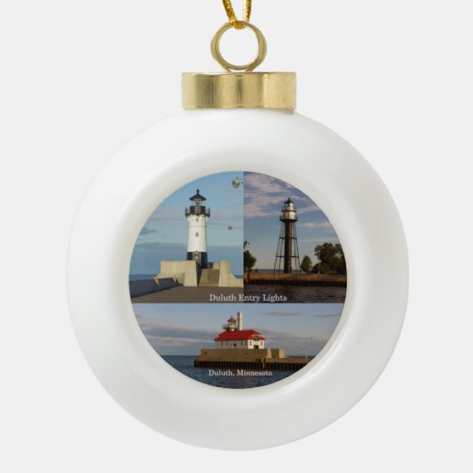 Duluth Entry Lights ball of sneeuwvloksieraden Keramische Bal Ornament (Voorkant)