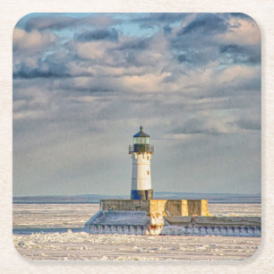 Duluth Harbor North Breakwater Lighthouse Kartonnen Onderzetters