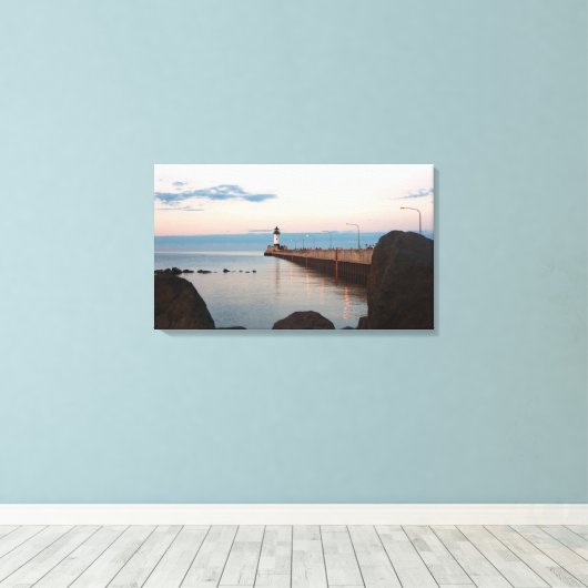 Duluth Harbor North Pier Light canvas (Insitu (Houten vloer))
