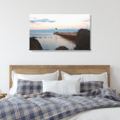 Duluth Harbor North Pier Light canvas Afdruk (Insitu (Slaapkamer))