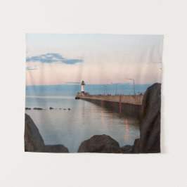 Duluth Harbor North Pier Light tapestry Wandkleed