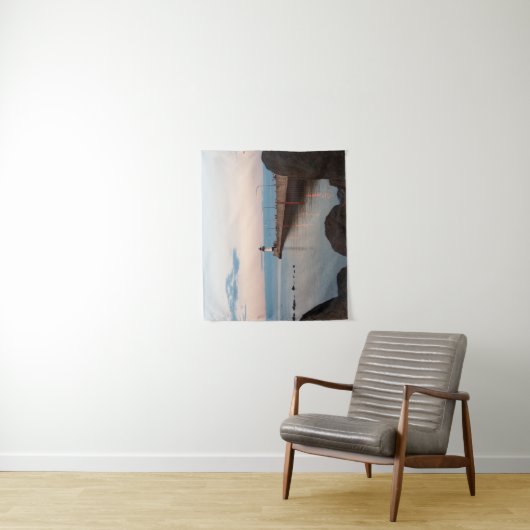 Duluth Harbor North Pier Light tapestry Wandkleed (In situ)