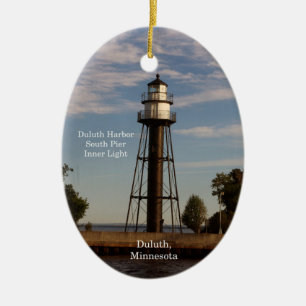 Duluth Harbor South Pier Inner Light ovale ornamen Keramisch Ornament