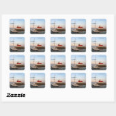 Duluth Harbour North Pier Light & Boat sticker (Vel)