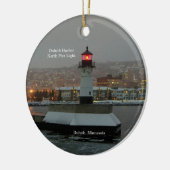 Duluth Harbour North Pier Light Cirnamential Keramisch Ornament (Links)