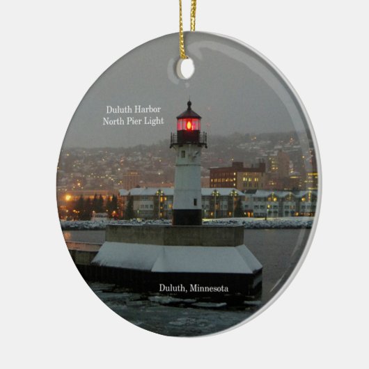 Duluth Harbour North Pier Light Cirnamential Keramisch Ornament (Links)