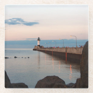 Duluth Harbour North Pier Light glass onderzetter