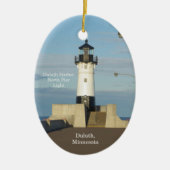 Duluth Harbour North Pier Light oval ornament (Voorkant)