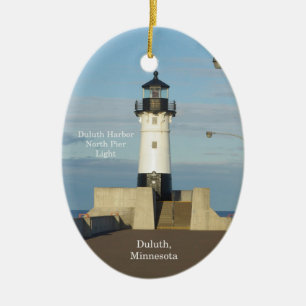 Duluth Harbour North Pier Light oval ornament