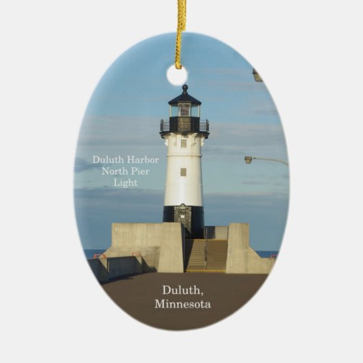 Duluth Harbour North Pier Light oval ornament (Voorkant)