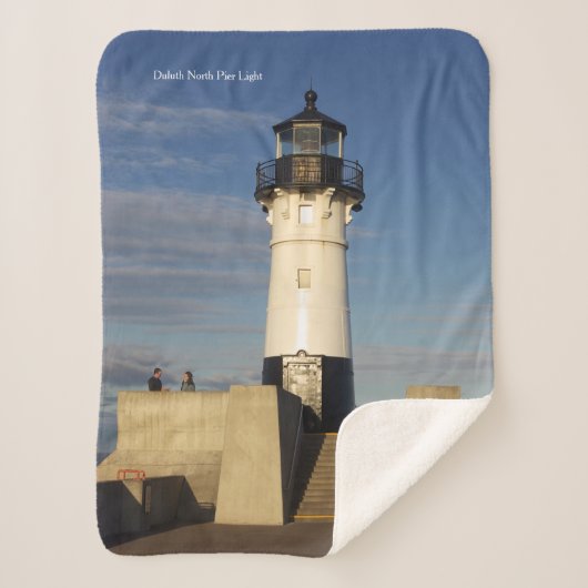 Duluth Harbour North Pier Light sherpa blanket Deken (Voorkant)