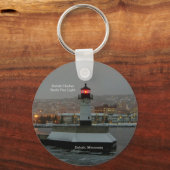 Duluth Harbour North Pier Light-sleutelketen Sleutelhanger (Voorkant)