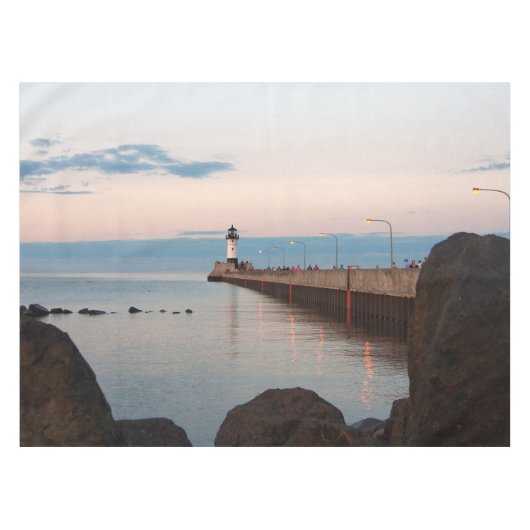 Duluth Harbour North Pier Light table clown Tafelkleed (Voorkant (Horizontaal))