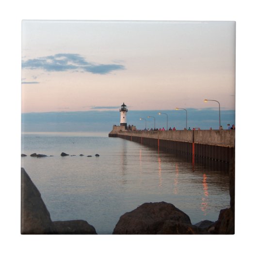 Duluth Harbour North Pier Light tile Tegeltje (Voorkant)