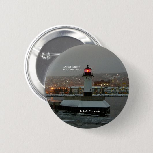 Duluth Harbour North Pier Light-toets Ronde Button 5,7 Cm (Voorkant /achterkant)