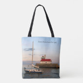 Duluth Harbour South Pier Light & Boat canvas tas (Achterkant)