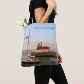 Duluth Harbour South Pier Light & Boat canvas tas (Dichtbij)